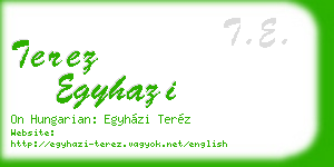 terez egyhazi business card